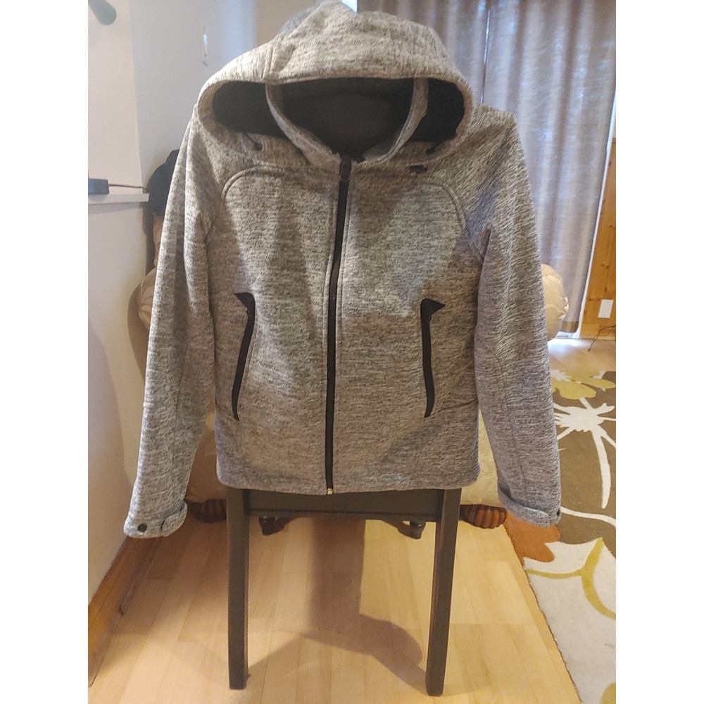 Alpinetek Zip Up Grey Stretch Hoodie Quality Heavy Fleece Jacket Pockets SzS 6-8